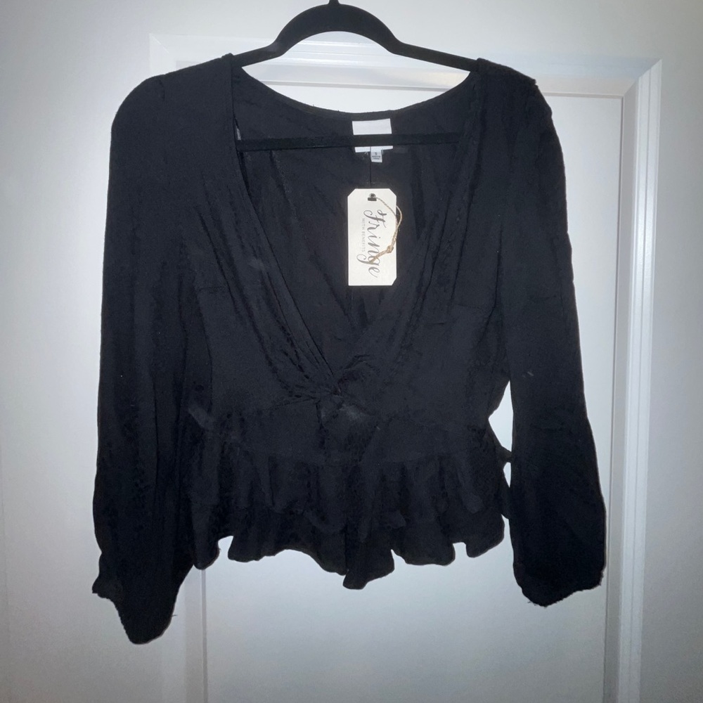 Fringe Low Vneck Top (M)